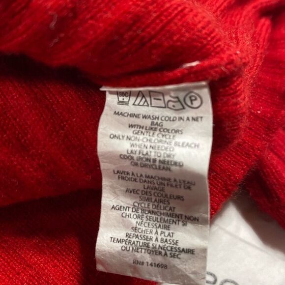 Ramy Brook XS Kimila Pullover Sweater Lattice Criss-Cross Arm Cashmere Blend Red - Picture 9 of 13